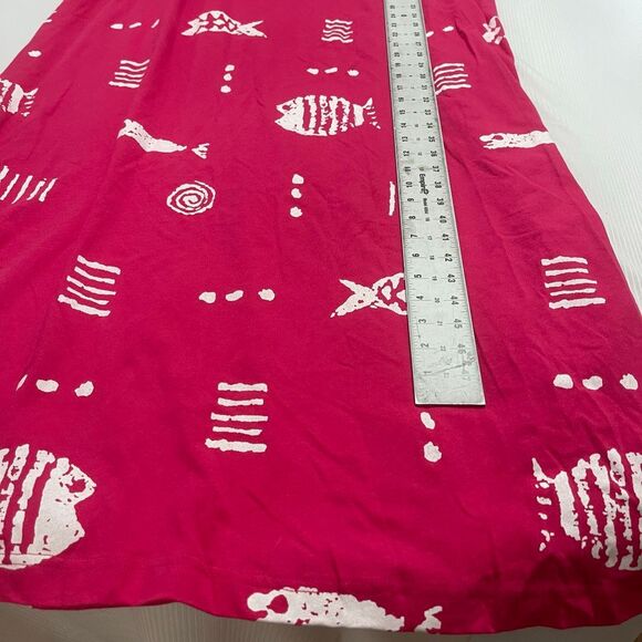 M. Mac Vermont Country Store Pink White Cotton Fish Dress Plus Size 4X - Picture 5 of 5